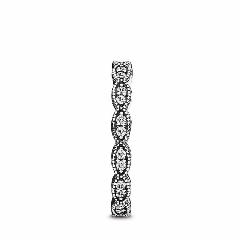 Pandora Sparkling Leaves Stackable Ring Ireland - Sterling Silver/Cubic Zirconia - 958314PLU